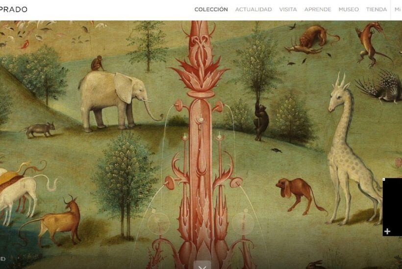 A painting of animals in a park